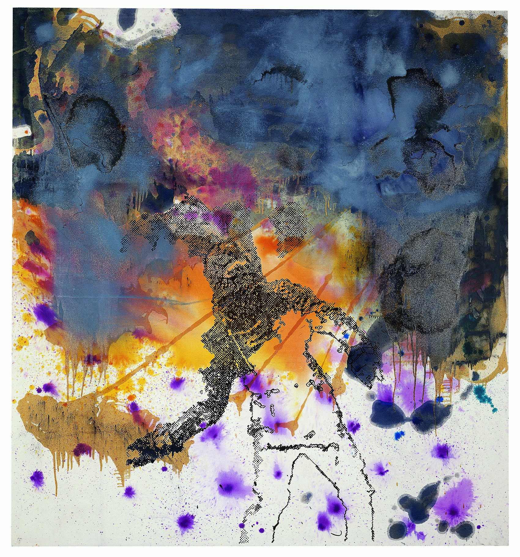 POLKE, Sigmar. The Dream of Menelaus II, dispers&atilde;o, alum&iacute;nio, mangan&eacute;sio e mica ferrosa sobre tela/dispersion, aluminium, manganese and ferrous mica on canvas, 260&times;240cm, 1982 &nbsp;