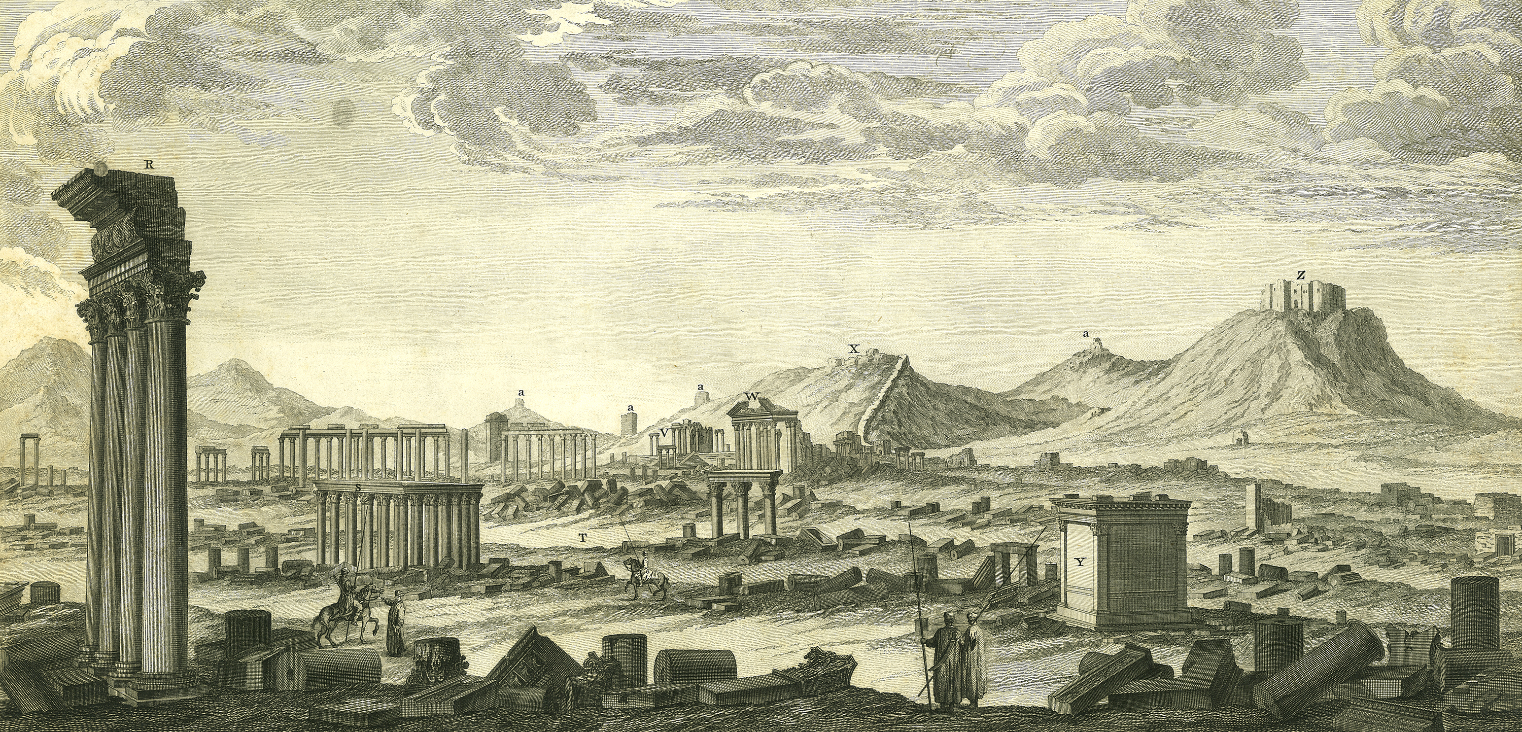 WOOD, Robert. Plate I. A View of the Ruined City of Palmyra Taken From the North East in The ruins of Palmyra, otherwise Tedmor, in the desart, 1753