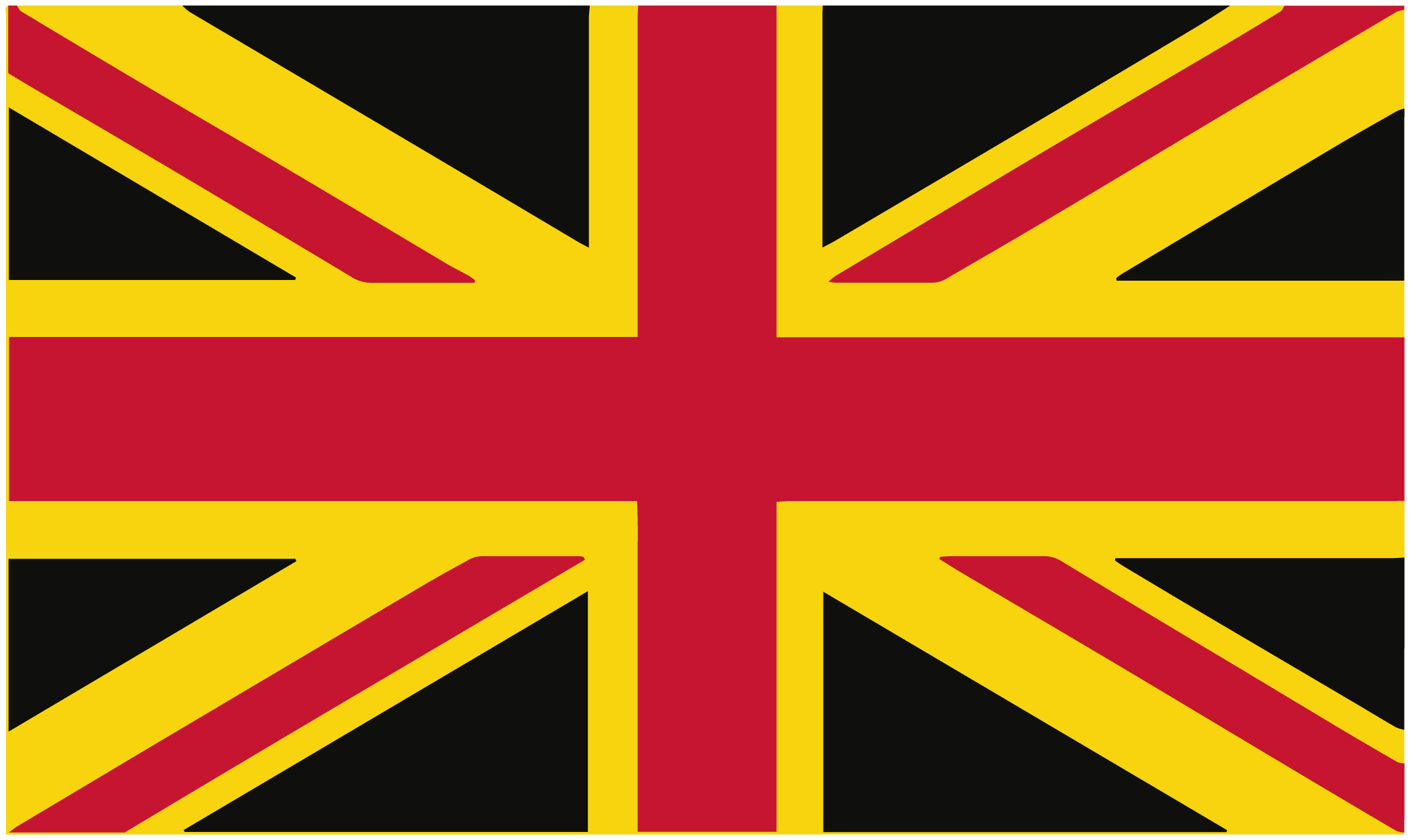 Proposta de desenho de bandeira Union Jack sem a Esc&oacute;cia, desenho com motivos pretos e dourados da bandeira de S. David/Design Proposed for Union Jack Flag Without Scotland, design with black and gold from the St. David flag,&nbsp; imagem digital/digital image, Dezeen.com, 27 Fevereiro/February 2014