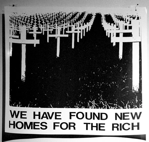 CLASS WAR. We Have Found New Homes For The Rich, detalhe de capa de jornal Class War/ newspaper cover detail, ca. 1980