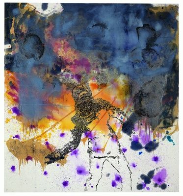POLKE, Sigmar. The Dream of Menelaus II, dispersão, alumínio, manganésio e mica ferrosa sobre tela/dispersion, aluminium, manganese and ferrous mica on canvas, 260×240cm, 1982  